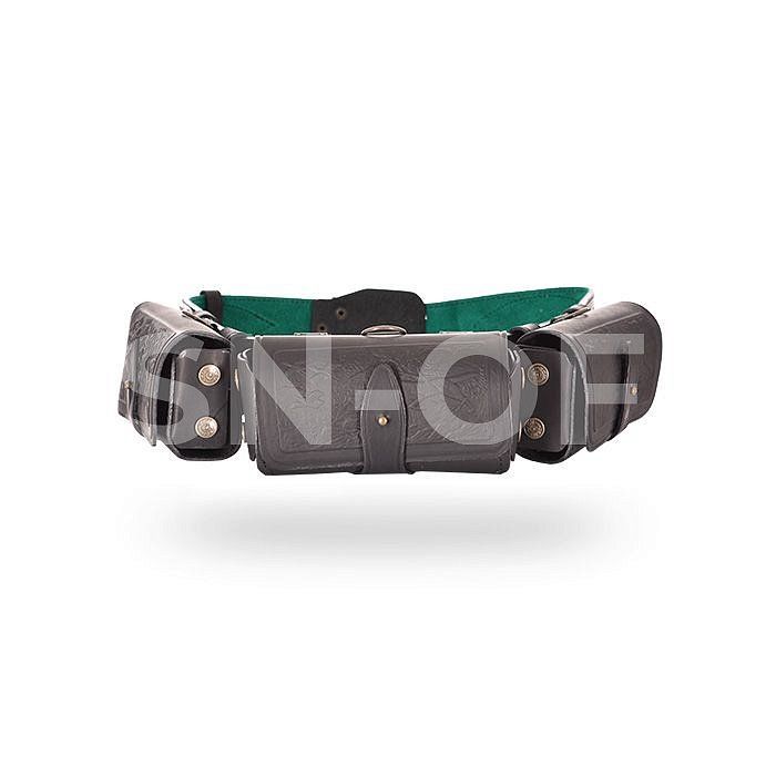 Патронташ (секции) К-16/12 3 секции по 12 патронов, кожа, черный 203-3